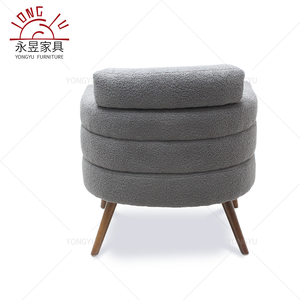 <span class=keywords><strong>Fauteuil</strong></span> contemporain en <span class=keywords><strong>tissu</strong></span> Teddy <span class=keywords><strong>gris</strong></span> Pieds en bois Chaise de canapé simple rembourrée confortable Chaise de salon <span class=keywords><strong>scandinave</strong></span> moderne - Product Image 6