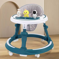 Marche-bébé multifonctionnel avec musique, nouveau design, cadre en plastique et jouet de voiture, roues pivotantes, chaise de marche pour bébé