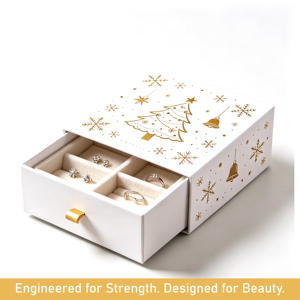 Caja de Regalo de Cartón Rígido Personalizada con Cajón, Caja de Joyería Navideña de Lujo con Logotipo, Inserto Magnético Superior, Venta al Por Mayor - Product Image 2
