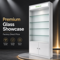 Vitrine de présentation haut de gamme pour le commerce de détail, armoire de présentation en verre, 4 étagères en verre, présentoir moderne pour magasin, article très demandé