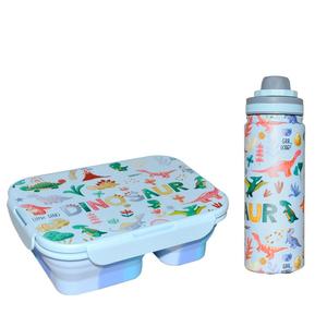 Cartoon Children Leakproof Sealed Lunch Box Microwave Oven Food-grade Silicone Lunch Box Set With Kettle