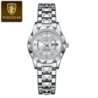 POEDAGAR Montres à quartz pour femmes en acier et or rose 782 Bijoux de luxe Montre étanche et lumineuse pour femmes