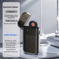 Briquet électronique haut de gamme rechargeable, design moderne et simple, coupe-vent, personnalisé, cadeau pour homme, à piles