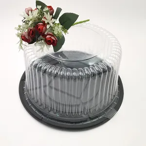 Plastic Tray Box Wholesale 8''10''12''14'' Clear PET Plastic Round Cake Packaging Tray Box