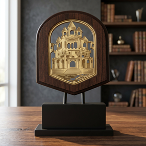 Escultura de Castillo de Madera de Lujo, Arte Decorativo en Relieve, Regalo - Product Image 2