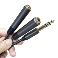 Câble adaptateur répartiteur 1/4 12 pouces, prise stéréo 6.35mm mâle vers double prise femelle 6.35mm câble répartiteur Y, 30cm / 12 pouces