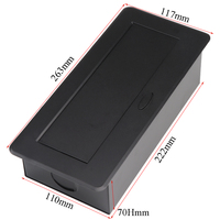 Enchufe de Escritorio Emergente, Toma de Corriente para Mesa de Oficina con Enchufe Universal, Caja de Conectividad Multimedia VGA USB RJ45 para Sala de Conferencias