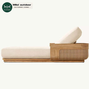 Lettino Prendisole di Design Moderno in Legno di Teak <span class=keywords><strong>per</strong></span> Piscina Sdraio da Esterno e Chaise Longue da <span class=keywords><strong>Spiaggia</strong></span> Comoda <span class=keywords><strong>per</strong></span> Giardino Patio Cortile e Uso Alberghiero - Product Image 3