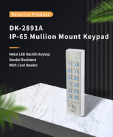 DK-2891A Caja Metálica Ultradelgada de Doble Relé, Fundición a Presión, Clasificación IP-65, 1100 Usuarios, LED Azul, 12V CC, Control de Acceso por Tarjetas de Proximidad, Mullion