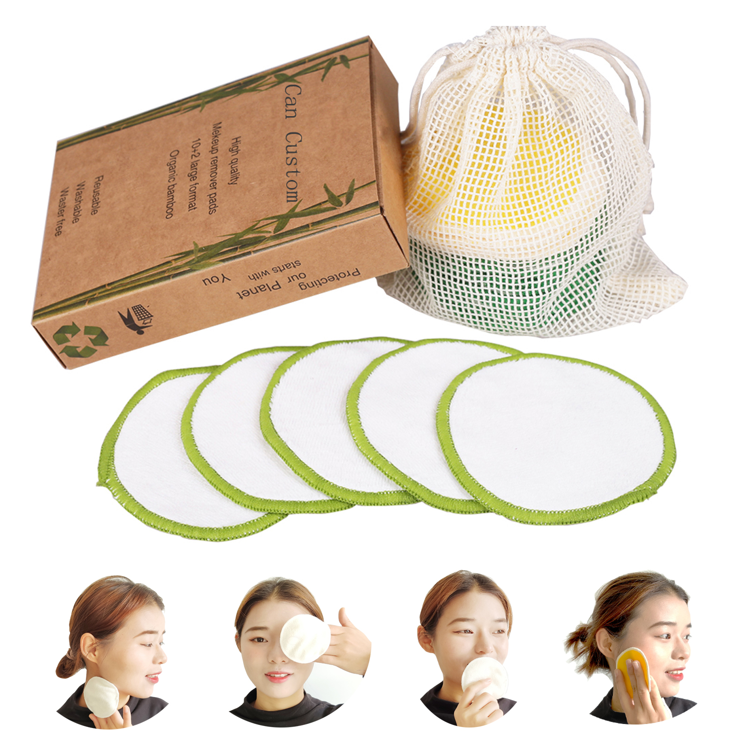 Полотенце для лица, моющиеся органические подушечки, индивидуальная стирка для макияжа, супер мягкие подушечки для снятия макияжа