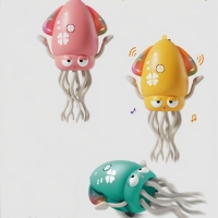 YSJ Jouet animal marcheur électrique en plastique, poulpe musical à induction avec lumière, évitant les obstacles automatiquement