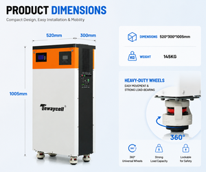 Sistema de Almacenamiento de Energía Doméstico Tewaycell de 16 kWh y 5 kW con Extintor Integrado, Balance Activo, WiFi, Inversor Fuera de Red con Fijación por Tornillos, DDP - Product Image 2