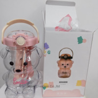 Bouteille d'eau d'été en gros pour étudiants, grande capacité, en plastique, mignonne, portable, avec paille, pour enfants