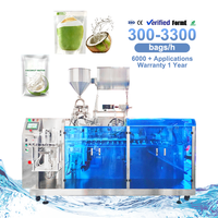 Máquina Automática para Llenado de Agua de Coco en Doypack, Máquina de Empaquetado de Bolsas Preformadas Irregulares
