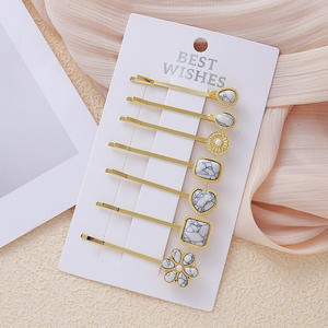 กิ๊บติดผมสไตล์เรโทร 7 ชิ้นสำหรับผู้หญิงและเด็กผู้หญิง กิ๊บติดผมประดับด้วยเทอร์ควอยซ์สังเคราะห์ กิ๊บติดผมวินเทจ - Product Image 6