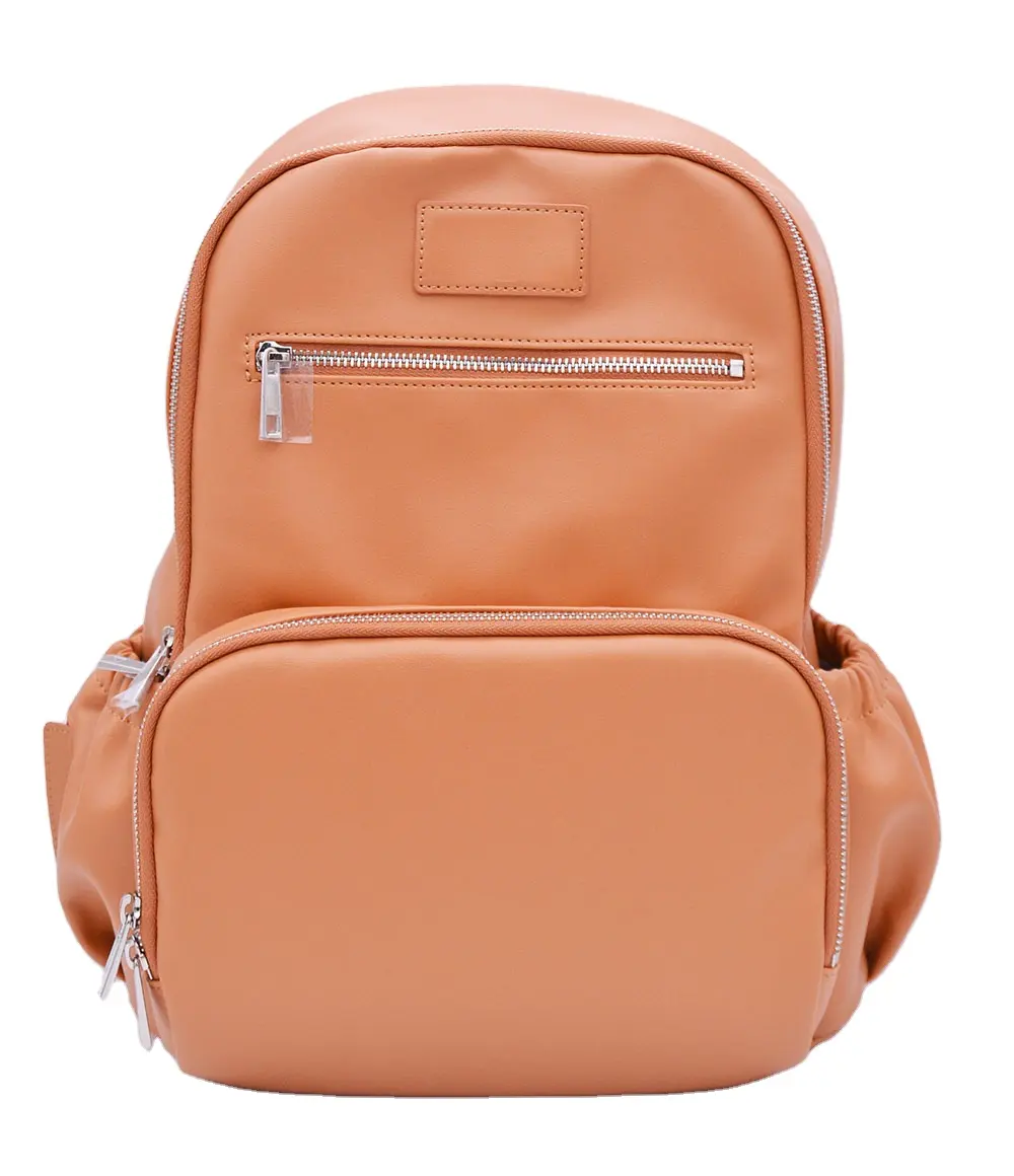 Wholesale Unisex Vegan Leather Baby Diaper Bags Multi-function Changing Nappy Diapers Backpack For Mothers