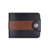 Dompet kulit PU pria, klip kartu kredit pria, mode baru warna-warni, dompet kulit PU lipat ganda, dompet pola disesuaikan