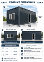 Maison préfabriquée modulaire PGM 9m x 4m x 3m, maison conteneur à ossature acier portable pour bureau de chantier, stockage et logement temporaire
