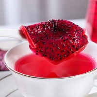 Zwavelvrije gedroogde rode drakenvrucht plakjes, laag temperatuur gedroogd, pitaya zonder suiker, voor fruitthee, cocktaildecoratie, bulk groothandel