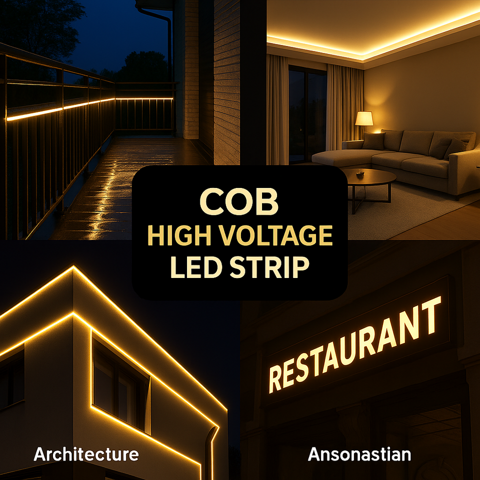AC LED Strip Light 110V 220V High Voltage IP67 Waterproof COB Tape ...