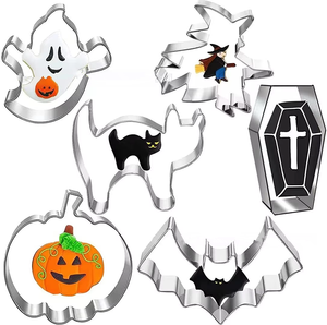 Set di formine per biscotti in acciaio inossidabile da 6 pezzi per biscotti di <span class=keywords><strong>Halloween</strong></span> per torte domestiche o decorazioni per feste - Product Image 1