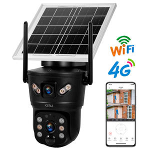 KERUI Caméra solaire sans fil 4G extérieure 6MP WiFi double objectif Caméra étanche de sécurité domestique CCTV <span class=keywords><strong>Surveillance</strong></span> vidéo V380 Pro - Product Image 1
