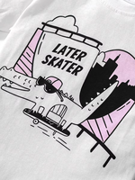 Ensemble deux pièces pour garçons : T-shirt graphique skater et short élastique noir – Tenue décontractée d'été en coton pour enfants – Vêtements pour enfants en gros