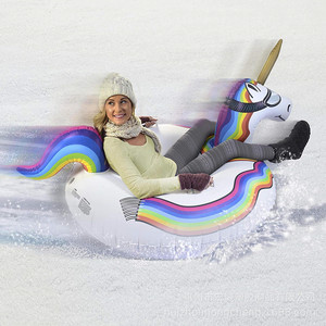 Unicorn Snow Tube 120cm Inflatable PVC Adult Outdoor Winter Sled - Product Image 1