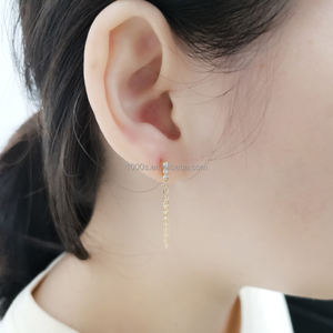 Pendientes de diamantes de oro real de 18 quilates de lujo, joyería de oro fino hecha a mano, oro macizo de 18 quilates - Product Image 3