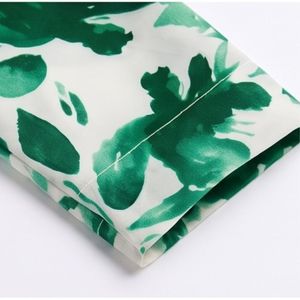 Blusa Casual Estampada con Flores Verdes para Mujer, Blusa de Moda de Manga Corta, Proveedor de Ropa al por Mayor - Product Image 5