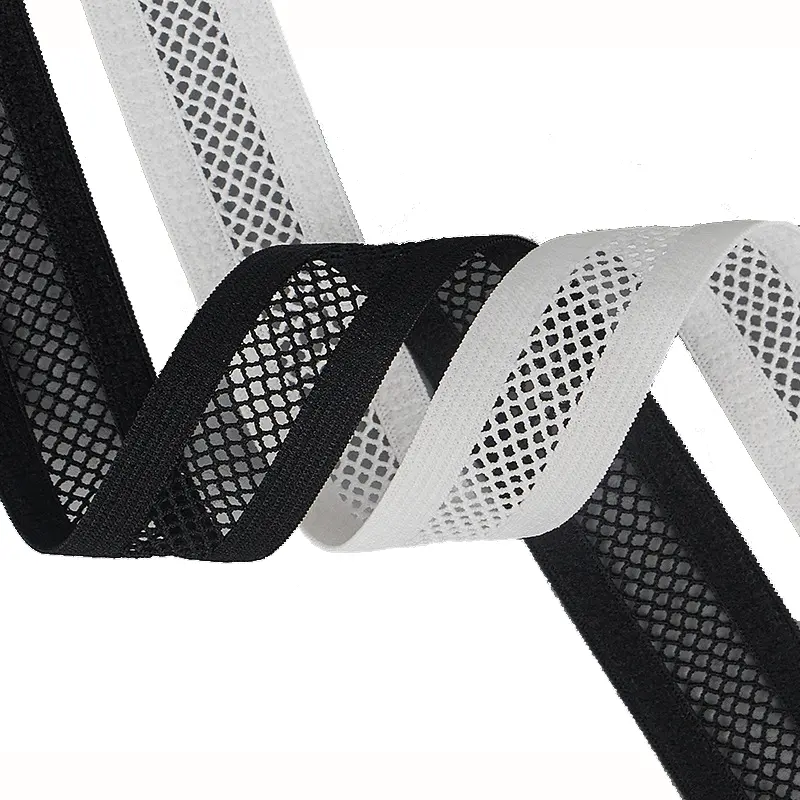 Grosir aksesoris tali bra grid mesh pita elastis 15mm pita jacquard elastis band untuk pakaian dalam