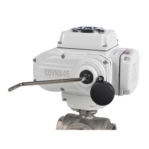Válvula de Bola Motorizada COVNA DN15 de 1/2 Pulgada, Acero Inoxidable CF8M, 1000WOG, Puerto L - Product Image 2