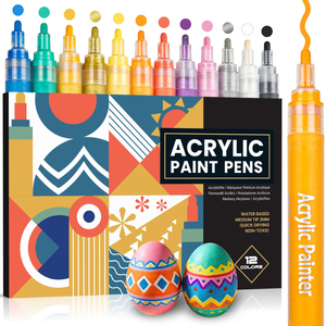 Juego de Marcadores de Pintura Acrílica a Base de Agua NOVISON con Punta de Pincel Redonda de 2-3 mm, 20 Colores No Tóxicos para Dibujo Artístico - Product Image 1