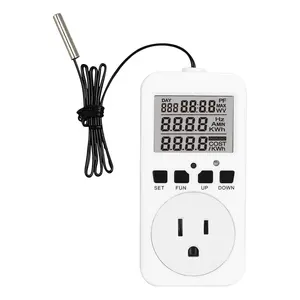Thermostat Outlet Digital, pengontrol suhu reptil Outlet kontrol pendingin pemanas untuk inkubator rumah kaca terarium