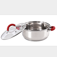 Offre Spéciale 9 pièces En Acier Inoxydable Ensemble de batterie de Cuisine Cuisson Sauteuse, Casserole, Casserole Avec Couvercle en verre Et Poignée en silicone