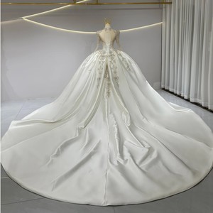 JFH25 Vestidos de novia de manga larga con cuentas y corte princesa para mujer - Product Image 3