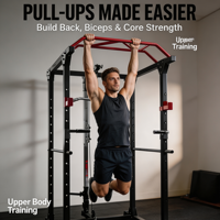 Rack de musculation multifonction réglable avec système de poulies haute/basse en acier inoxydable pour cibler la poitrine, les jambes, le dos, les mollets, les fessiers et les biceps