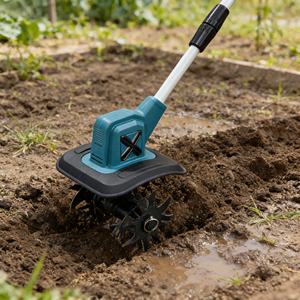 Mini motoculteur électrique rotatif avec moteur au lithium, micro-motoculteur agricole, désherbeur, tondeuse à gazon, facile à utiliser, léger (2,7 kg), noir/bleu - Product Image 6