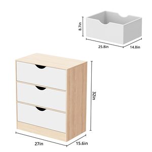 Commode moderne à 3 tiroirs personnalisée OEM, grand meuble de rangement en bois pour salon, tables consoles en chêne <span class=keywords><strong>blanc</strong></span>, petites dimensions - Product Image 2