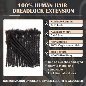 BLT 0.8cm di spessore di capelli vergini grezzi due pietre Twist Dreadlock extension capelli umani morbidi e capelli stretti Loc extension - Product Image 3