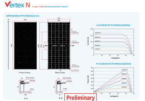 แผงโซลาร์เซลล์แบบสองหน้า Trina TSM-NE19RC <span class=keywords><strong>Vertex</strong></span> N 595W-620W 132 เซลล์ โมโนคริสตัลไลน์ โมดูลพลังงานแสงอาทิตย์ - Product Image 2