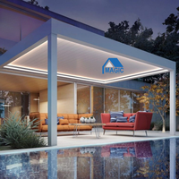 Pergola Bioclimatique Extérieure Motorisée en Aluminium avec Stores, Fabricants de Pergolas, Auvents, Gazebos, Pergola Extérieure en Aluminium à Lames Électriques