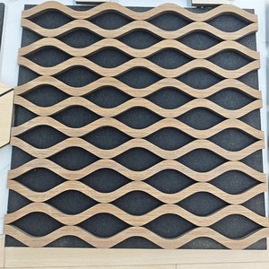 Moderne Technische Holzlatten-Akustikpaneele 21mm Dick Polyester Schalldämmung Umweltfreundliches Design für Sporthallen Hotels NRC - Product Image 4