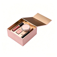 Boîte cadeau pliable rose Y2K magnétique rabattable personnalisée, emballage rigide de luxe pour cosmétiques soins de la peau