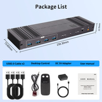 Commutateur KVM HDMI DP 8K 2x2 2 moniteurs 2 ordinateurs 2 entrées 2 sorties USB 3.0 Commutateur KVM HDMI+DP double moniteur avec contrôleur IR