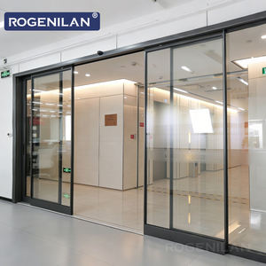 Portes coulissantes automatiques à induction <span class=keywords><strong>sur</strong></span> mesure Rogenilan, en aluminium, <span class=keywords><strong>double</strong></span> vitrage trempé - Product Image 2