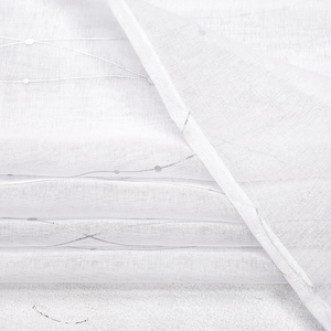 Voilage Moderne Argenté à Pois, Rideau Transparent Filtrant la Lumière avec Œillets pour Salon, Chambre et Décoration Intérieure - Product Image 5