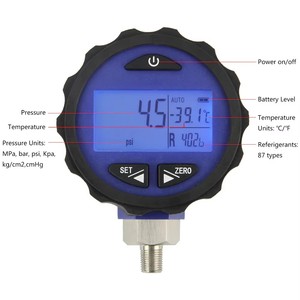 PG-30 Pro Red <strong>Blue</strong> Digital Pressure <strong>Gauge</strong> High/Low Pressure for HVAC 87+ Refrigerants Backlight Plastic 0.001MPa - Product Image 5