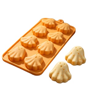 Molde de Silicona de Grado Alimenticio <span class=keywords><strong>para</strong></span> Halloween con Diseño de Fantasma y Calabaza, Ideal <span class=keywords><strong>para</strong></span> Pasteles, Mousse, Repostería y Galletas Caseras - Product Image 1