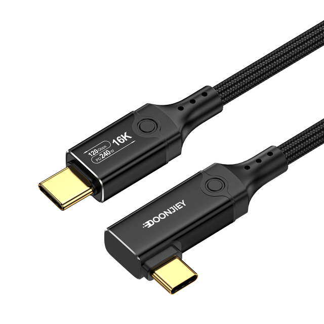OEM 4.0 & 2.0V Thunderbolt 5 Type C USB Cable 120Gbps 240W 16K Aluminum Alloy Nylon Braided Data Cable for Laptop Mobile Printer